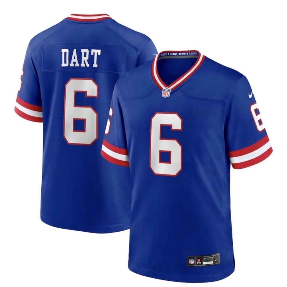 Nike NFL New York Giants Jaxson Dart #6 Jersey Blue Mens Size XL New